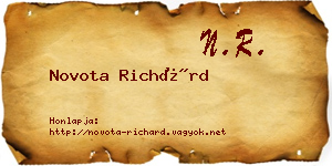 Novota Richárd névjegykártya